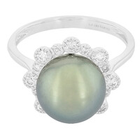 Anello in oro con Perla Tahitiana