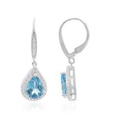 Orecchini in argento con Topazio Blu Svizzero