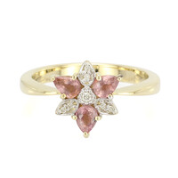 Anello in oro con Zaffiro Padparadscha (non riscaldato)