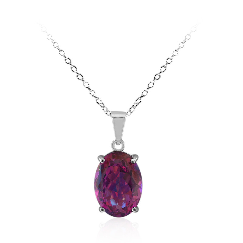 Collana In Argento Sterling 925 Con Topazio Mistico - Fatte A Mano, Lunghezza 18", Chiusura A S, Regalo Donna