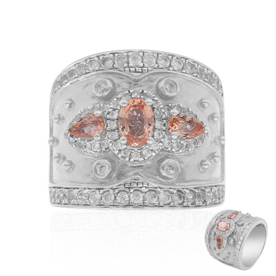 Anello in argento con Zaffiro Padparadscha (Dallas Prince Designs)