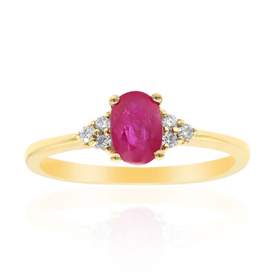 Anello in oro con Rubino Mozambico AAA