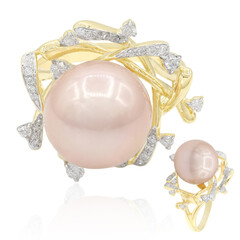 Anello in oro con Perla Ming Rosa (TPC)