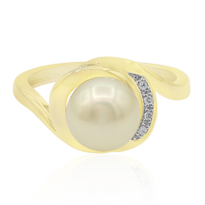 Anello in oro con Perla Dorata dei Mari del Sud (TPC)