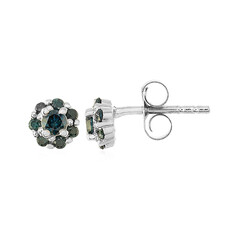 Orecchini in argento con Diamante Blu I3