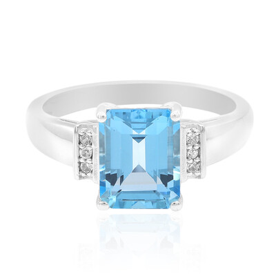 Anello in argento con Topazio Blu Svizzero