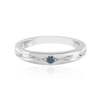 Anello in argento con Diamante Blu I3