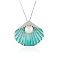 Collana in argento con Perla d'Acqua Dolce Bianca (Adela Silber)