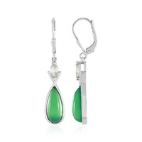 Orecchini in argento con Calcedonio Verde (KM by Juwelo)