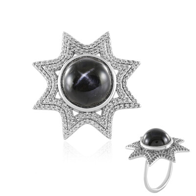 Anello in argento con Diopside Stellato d'India (de Melo)