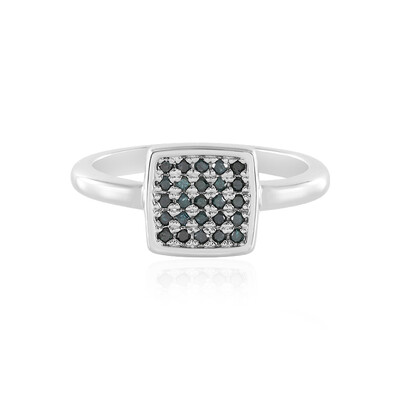 Anello in argento con Diamante Blu I3