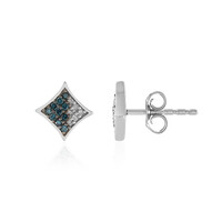 Orecchini in argento con Diamante Blu I2
