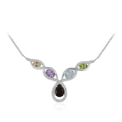 Collana in argento con Granato Mozambico