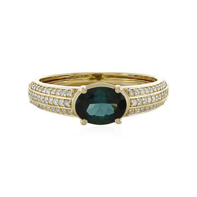 Anello in oro con Indicolite Brasiliana (de Melo)