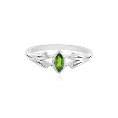 Anello in argento con Diopside Russo