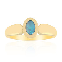 Anello in oro con Opale Nero di Lightning Ridge
