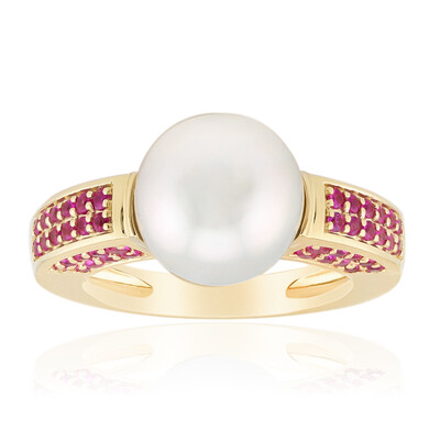 Anello in oro con Perla dei Mari del Sud Argentata (Michelle Albala)