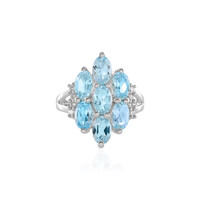 Anello in argento con Topazio Blu Cielo