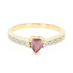 Anello in oro con Zaffiro Padparadscha (non riscaldato)