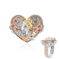 Anello in argento con Zaffiro Padparadscha (Gems en Vogue)