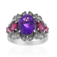 Anello in argento con Ametista Zambiana