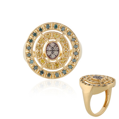 Anello in argento con Diamante Cioccolato I2