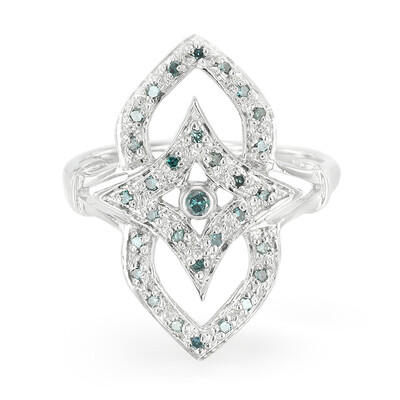 Anello placcato in platino con Diamante Fancy