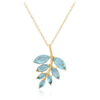 Collana in argento con Quarzo blu pastello