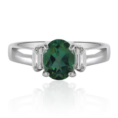 Anello in argento con Topazio Verde Farfalla