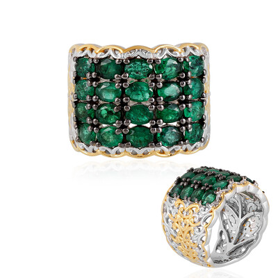 Anello in argento con Smeraldo Zambia (Gems en Vogue)