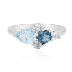 Anello in argento con Topazio Blu Cielo