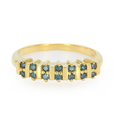 Anello placcato in oro con Diamante Blu Royal