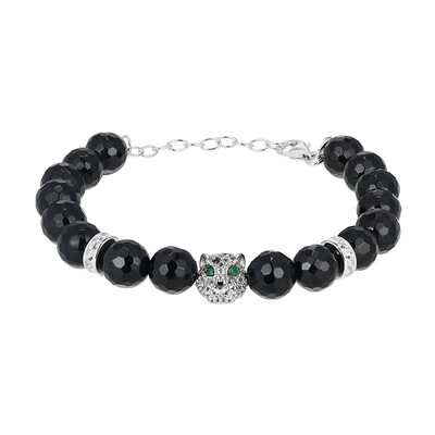 Bracciale in argento con Agata Nera (Adela Silber)