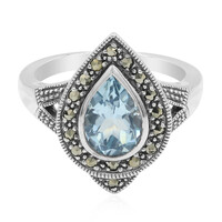 Anello in argento con Topazio Blu Cielo