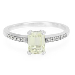 Anello placcato in platino con Kunzite Canarino