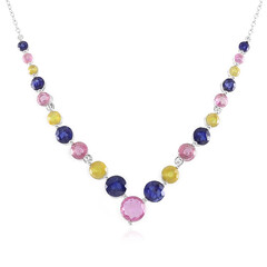 Collana in argento con Zaffiro Rosa del Madagascar