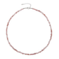 Collana in argento con Quarzo Fragola