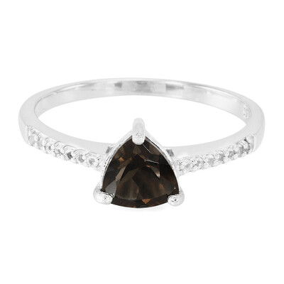 Anello in argento con Quarzo Fumè