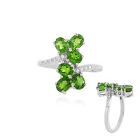 Anello in argento con Diopside Russo