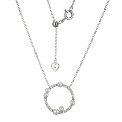 Collana in argento con Perla d'Acqua Dolce Bianca