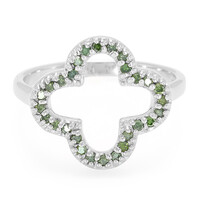 Anello in argento con Diamante Verde Foresta