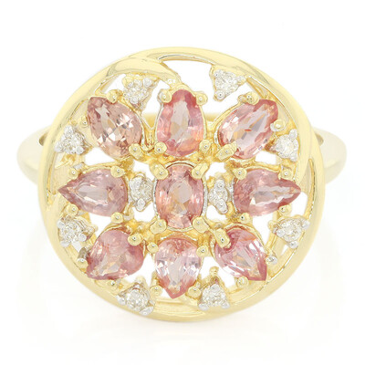 Anello in oro con Zaffiro Padparadscha (non riscaldato) (AMAYANI)
