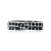 Anello in argento con Diamante Blu Cielo I1
