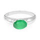 Anello placcato in platino con Smeraldo Bahia