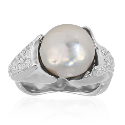 Anello in argento con Perla di Acqua Dolce (TPC)