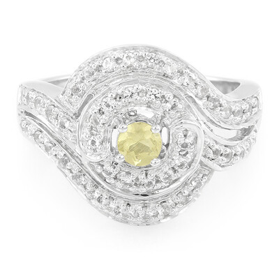 Anello in argento con Danburite Giallo Neon