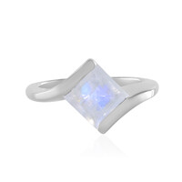 Anello in argento con Pietra di Luna Arcobaleno