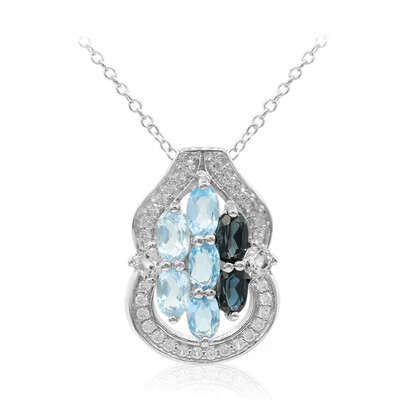 Collana in argento con Topazio Blu Londra