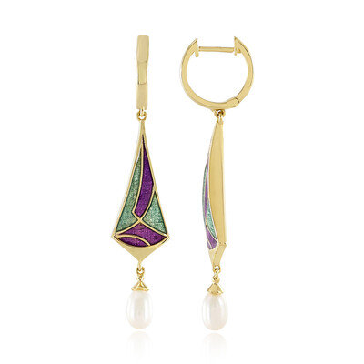 Orecchini in argento con Perla d'Acqua Dolce Bianca (Adela Silber)