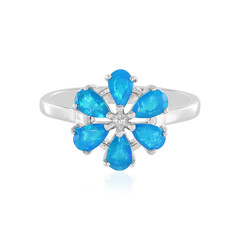 Anello in argento con Opale Blu dell'Etiopia